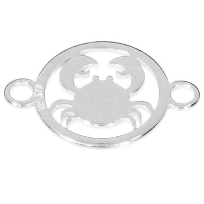 Sternzeichen Krebs mit zwei Ösen Silber  - 4