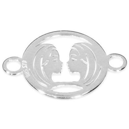 Sternzeichen Zwillinge mit zwei Ösen Silber  - 1