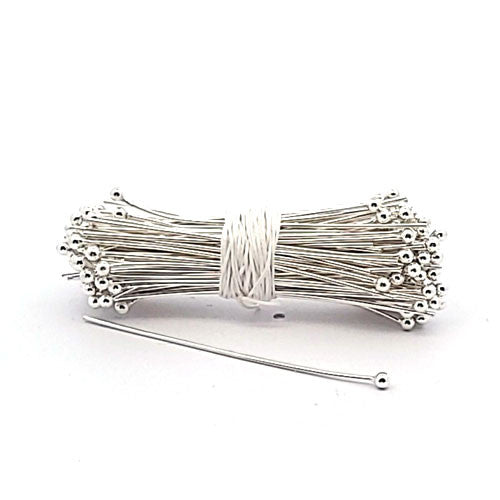 Stifte mit Kugel 0,6/4 cm, Silber (10 Stück)  - 1