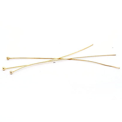 Stifte mit Kugel 0,6/7 cm, Silber vergoldet (10 Stück)  - 1