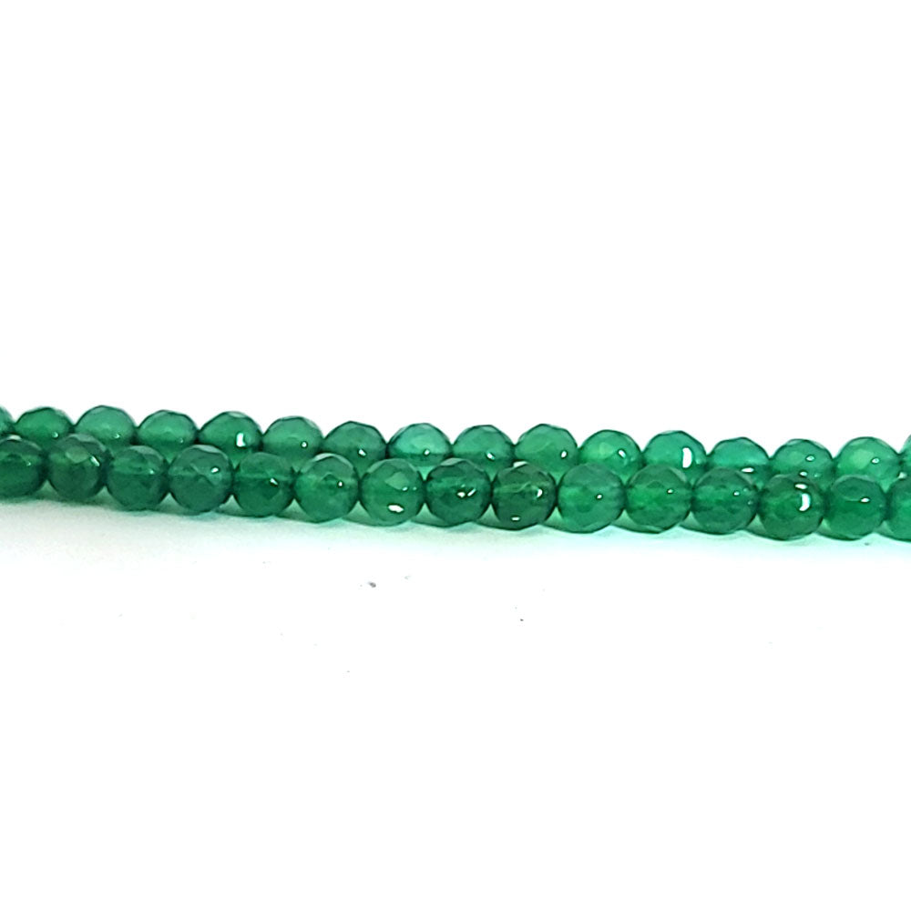 Achat grün, Kugelstrang 6 mm facettiert