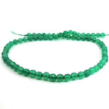 Achat grün, Kugelstrang 6 mm facettiert