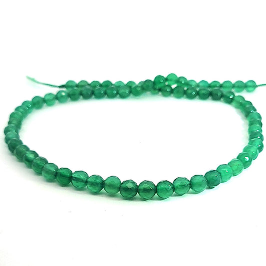 Achat grün, Kugelstrang 6 mm facettiert