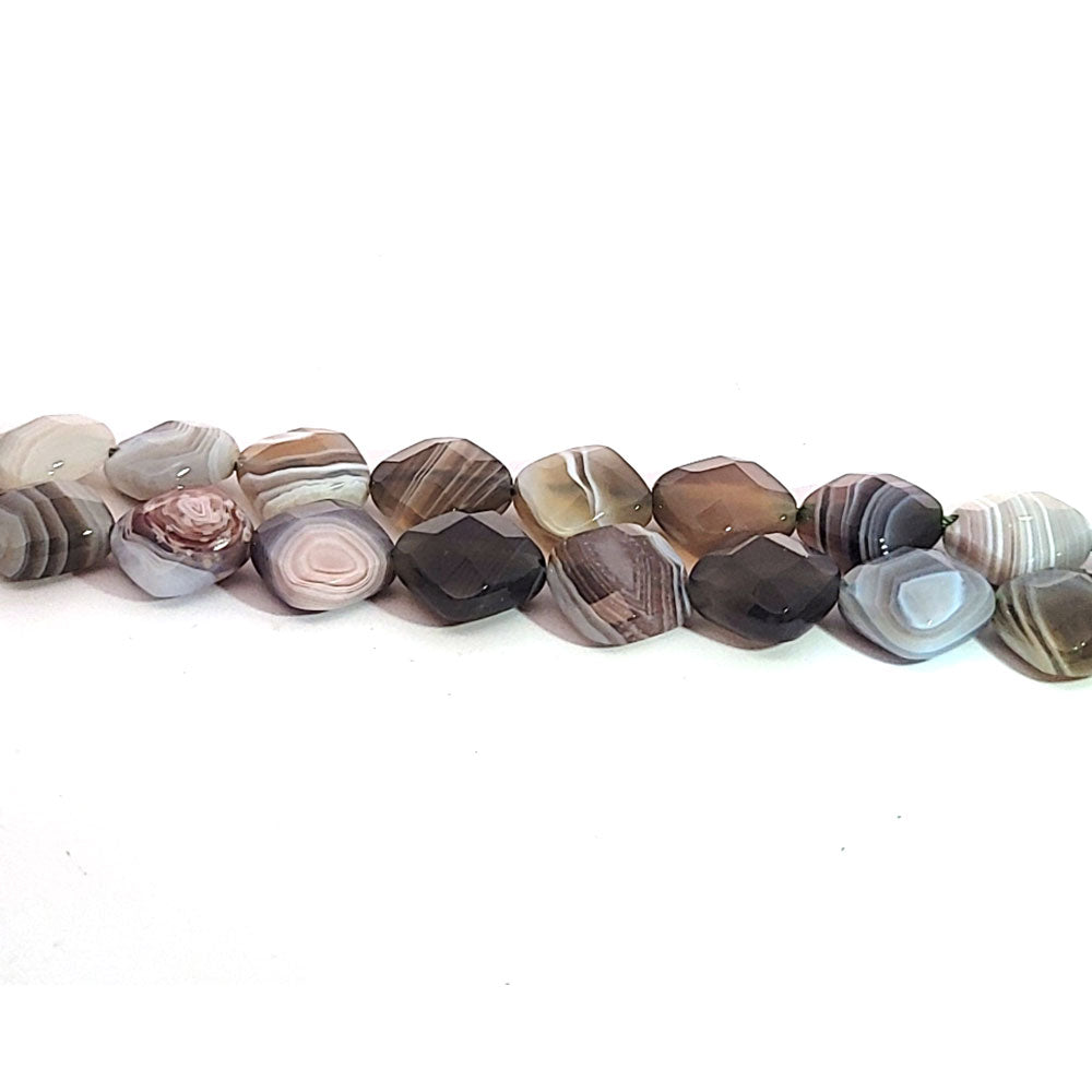 Botswana agate, strand square 10x10 mm faceted