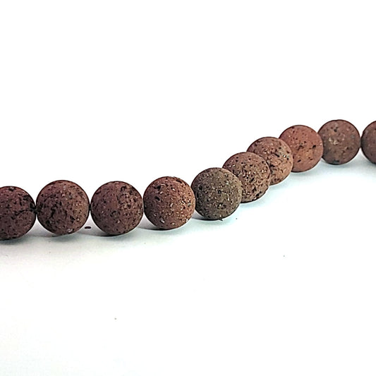 Lava rotbraun, Kugelstrang 12 mm by Steindesign