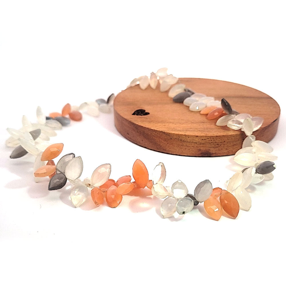 Moonstone multi, fancy cut faceted