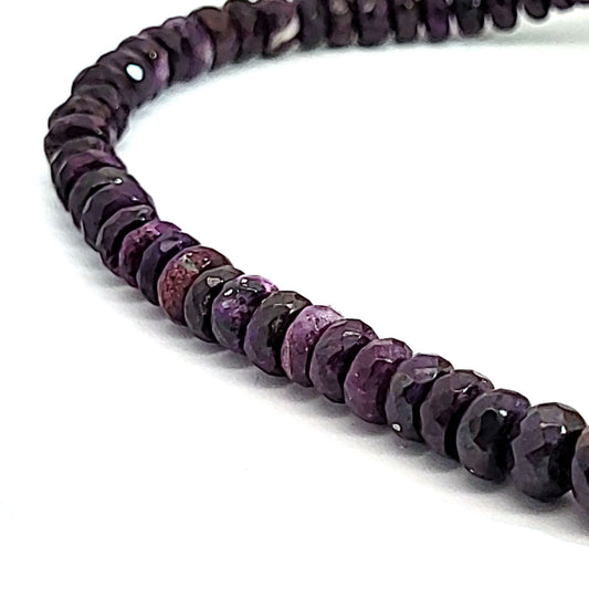 Sugilith Kette Button 7 mm facettiert