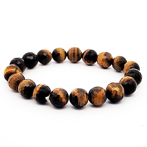 Tigerauge Armband 10 mm facettiert  - 1