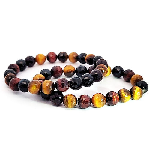 Tigerauge multi Armband 8 mm facettiert  - 3