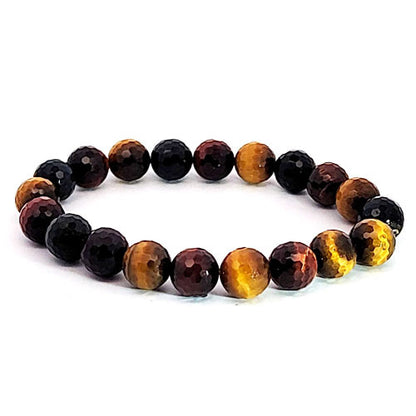 Tigerauge multi Armband 8 mm facettiert  - 2