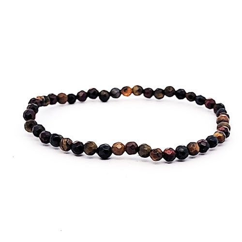 Tigerauge multi Kugelarmband 4 mm facettiert  - 2