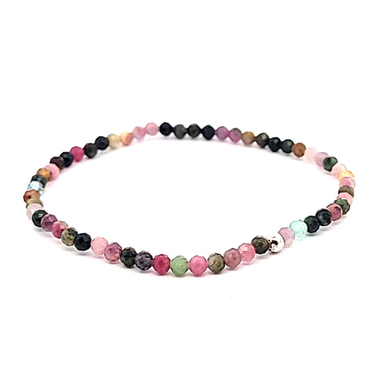 Turmalin multi Armband facettiert 3 mm 