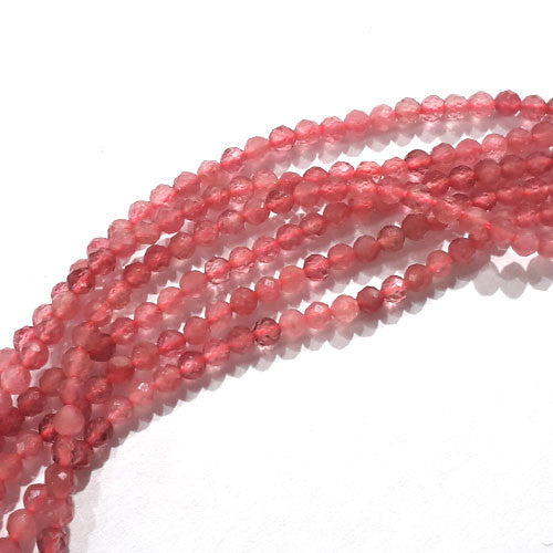 Turmalin rot Kugelstrang 2,5 mm facettiert  - 1