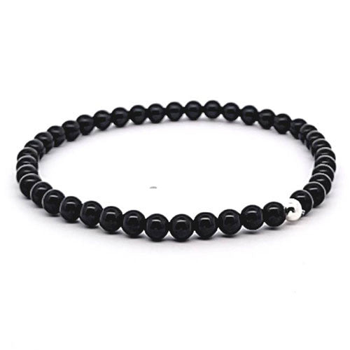 Turmalin schwarz 4 mm Kugel-Armband  - 1