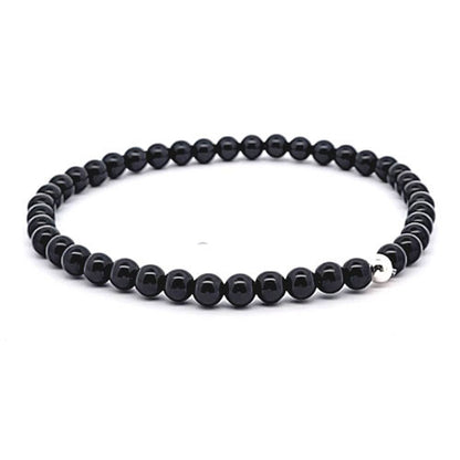 Turmalin schwarz 4 mm Kugel-Armband  - 2