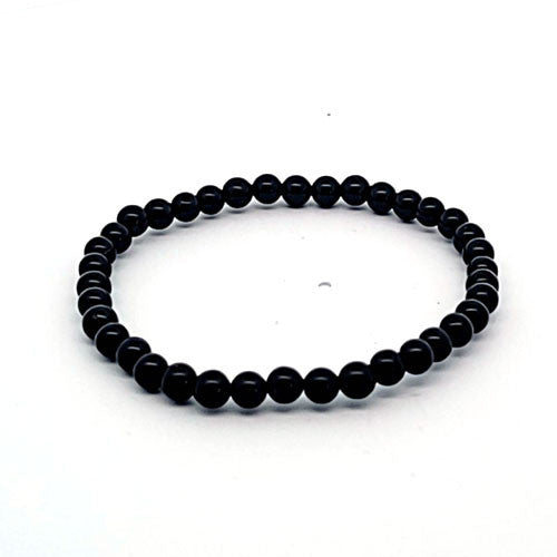 Turmalin schwarz (Schörl) Kugelarmband, 4mm XS  - 1