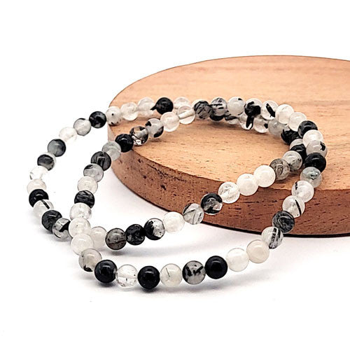 Turmalinquarz Kugel-Armband 5 mm  - 2