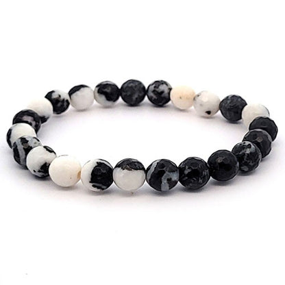 Zebramarmor Armband 8 mm facettiert  - 1
