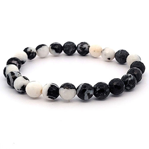 Zebramarmor Armband 8 mm facettiert  - 1