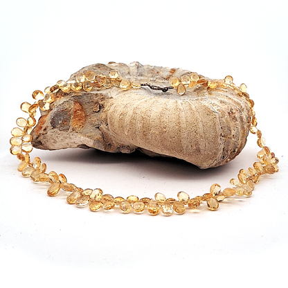 Zitrin Edelsteinkette Tropfen facettiert by Steindesign