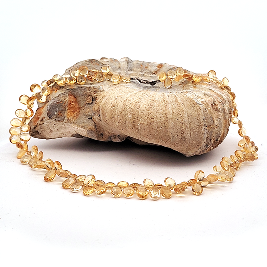 Zitrin Edelsteinkette Tropfen facettiert by Steindesign