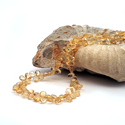 Zitrin Edelsteinkette Tropfen facettiert by Steindesign