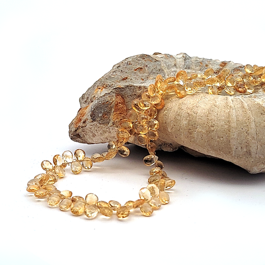 Zitrin Edelsteinkette Tropfen facettiert by Steindesign