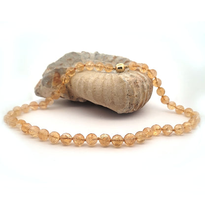 Zitrin Kugelkette 10 mm facettiert