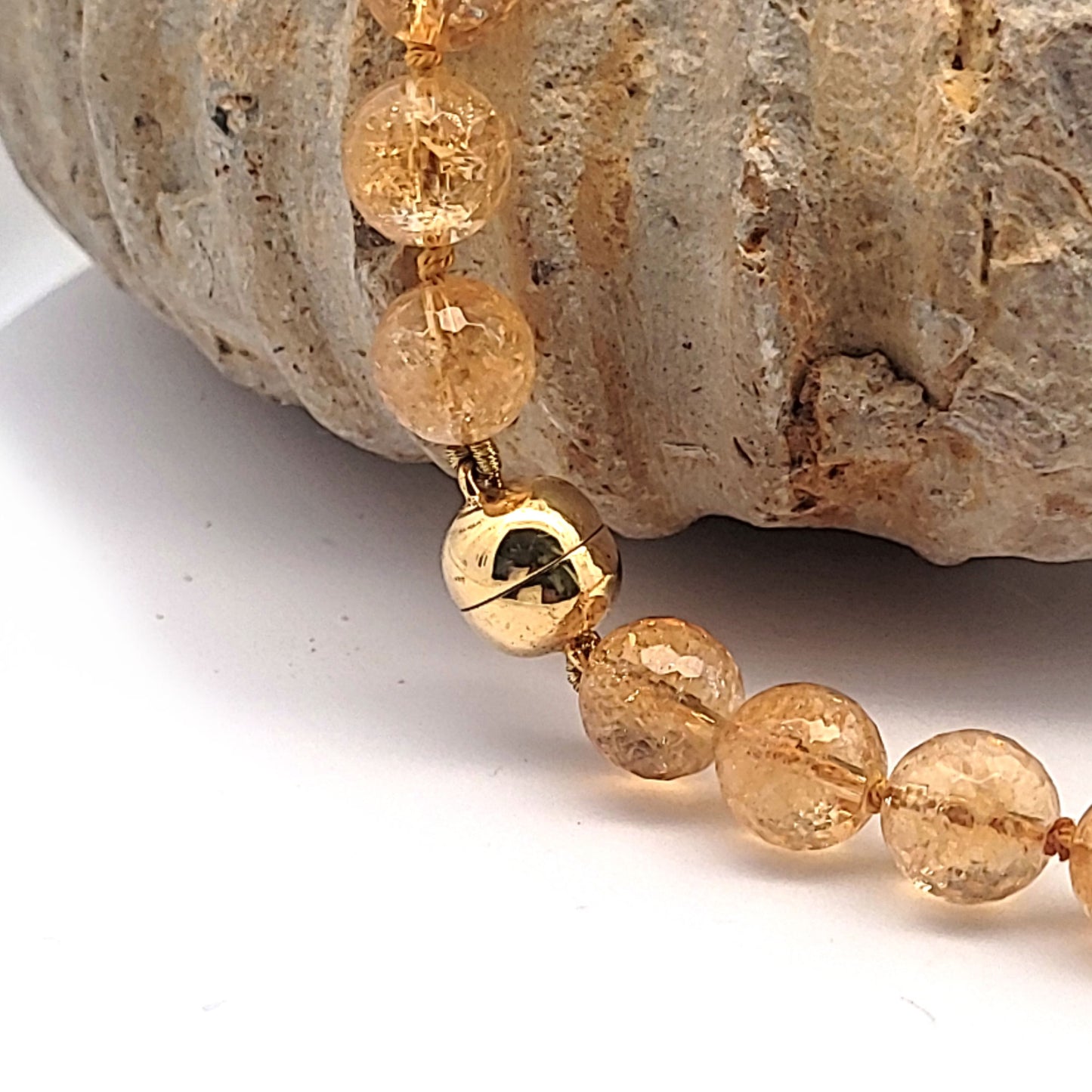 Zitrin Kugelkette 10 mm facettiert