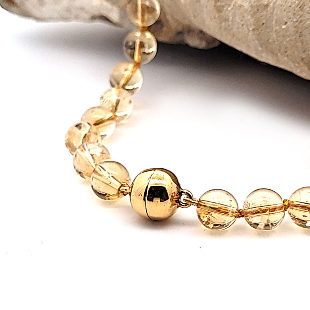 Citrine bead necklace 8 mm