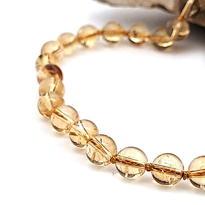 Citrine bead necklace 8 mm