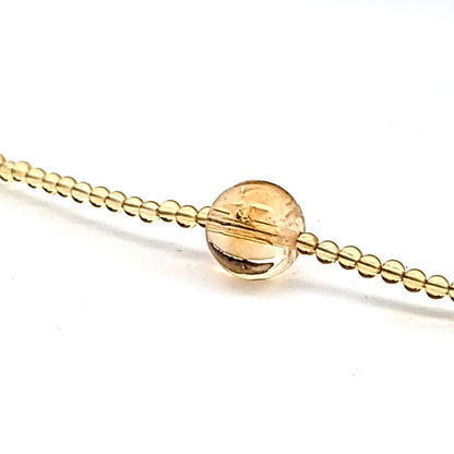 Collana di perle di citrino 2 mm