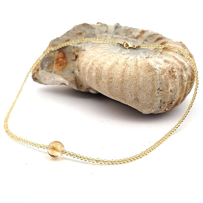 Collana di perle di citrino 2 mm