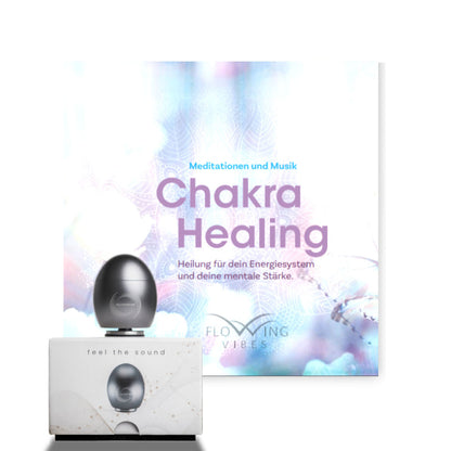 Chakra Healing - Eyvo Klangei-Set 8 - mit original Klangei platin und Chakra Healing Kartenset