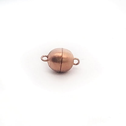 Magnetic ball clasp 8 mm, silver rose gold plated matte