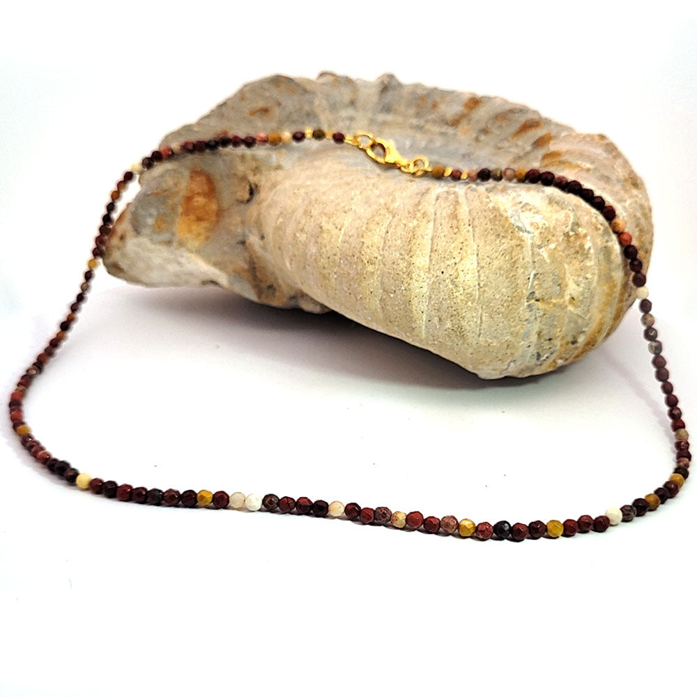 Mookait beaded chain 3 mm faceted