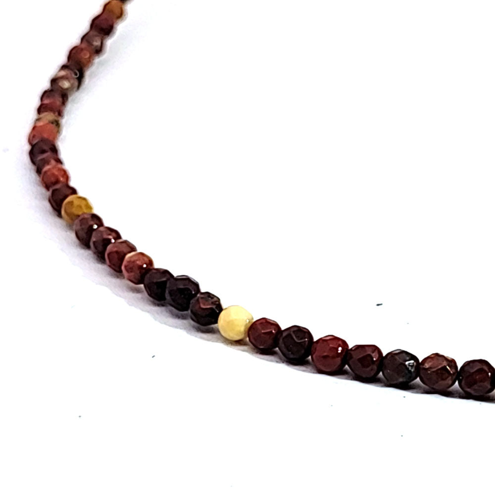 Mookait beaded chain 3 mm faceted