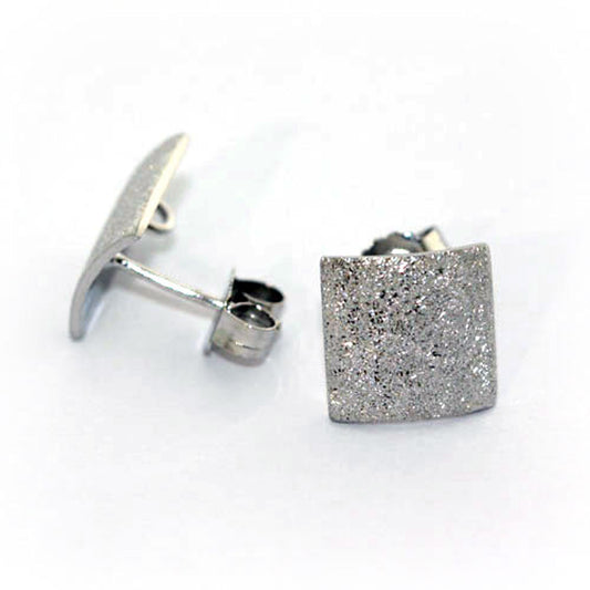 Ohrstecker-Patent quadratisch, Silber